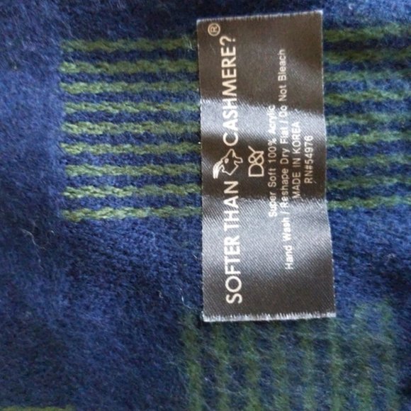 Lightweight Blue and Green Geometric Dress Scarf - Picture 4 of 4